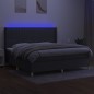 vidaXL Cama box spring colchón y luces LED tela gris claro 200x200 cm vidaXL Cama box spring colchón y luces LED tela gris claro 200x200 cm