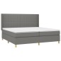 vidaXL Cama box spring colchón y luces LED tela gris claro 200x200 cm vidaXL Cama box spring colchón y luces LED tela gris claro 200x200 cm