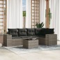 vidaXL Set de muebles de jardín 6 pzas y cojines ratán sintético gris vidaXL Set de muebles de jardín 6 pzas y cojines ratán sintético gris