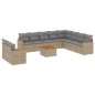 vidaXL Set de sofás de jardín 11pzas con cojines ratán sintético beige