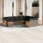 vidaXL Set de sofás de jardín 10 pzas con cojines ratán sintético gris vidaXL Set de sofás de jardín 10 pzas con cojines ratán sintético gris