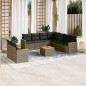 vidaXL Set de sofás de jardín 10 pzas con cojines ratán sintético gris vidaXL Set de sofás de jardín 10 pzas con cojines ratán sintético gris