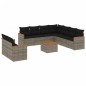 vidaXL Set de sofás de jardín 10 pzas con cojines ratán sintético gris vidaXL Set de sofás de jardín 10 pzas con cojines ratán sintético gris