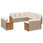 vidaXL Set de sofás de jardín 11pzas con cojines ratán sintético beige vidaXL Set de sofás de jardín 11pzas con cojines ratán sintético beige