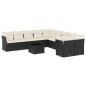 vidaXL Set de sofás de jardín 11 pzas y cojines ratán sintético negro vidaXL Set de sofás de jardín 11 pzas y cojines ratán sintético negro