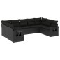 vidaXL Set de sofás de jardín 8 piezas y cojines ratán sintético negro vidaXL Set de sofás de jardín 8 piezas y cojines ratán sintético negro