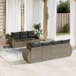vidaXL Set de sofás de jardín 8 pzas y cojines ratán sintético gris vidaXL Set de sofás de jardín 8 pzas y cojines ratán sintético gris