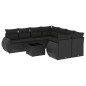 vidaXL Set de sofás de jardín 8 piezas y cojines ratán sintético negro vidaXL Set de sofás de jardín 8 piezas y cojines ratán sintético negro
