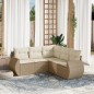 vidaXL Juego de sofás jardín con cojines 5 pzas ratán sintético beige