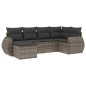 vidaXL Set de muebles de jardín 6 pzas y cojines ratán sintético gris vidaXL Set de muebles de jardín 6 pzas y cojines ratán sintético gris