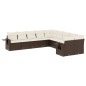 vidaXL Set de sofás de jardín 10 pzas y cojines ratán sintético marrón vidaXL Set de sofás de jardín 10 pzas y cojines ratán sintético marrón