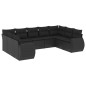 vidaXL Set de sofás de jardín 8 piezas y cojines ratán sintético negro vidaXL Set de sofás de jardín 8 piezas y cojines ratán sintético negro