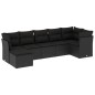 vidaXL Set de comedor de jardín 7 pzas y cojines ratán sintético negro vidaXL Set de comedor de jardín 7 pzas y cojines ratán sintético negro