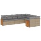 vidaXL Set de sofás de jardín 9 pzas con cojines ratán sintético beige vidaXL Set de sofás de jardín 9 pzas con cojines ratán sintético beige