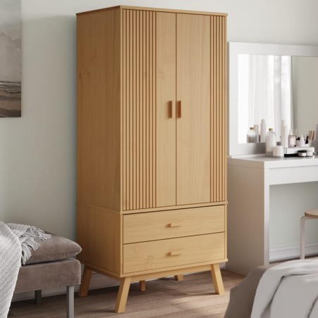 vidaXL Armario OLDEN madera maciza de pino marrón 76,5x53x172 cm