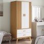 vidaXL Armario OLDEN madera maciza pino blanco y marrón 76,5x53x172 cm