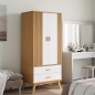 vidaXL Armario OLDEN madera maciza pino blanco y marrón 76,5x53x172 cm