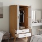 vidaXL Armario OLDEN madera maciza pino blanco y marrón 76,5x53x172 cm