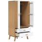 vidaXL Armario OLDEN madera maciza pino blanco y marrón 76,5x53x172 cm