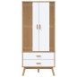 vidaXL Armario OLDEN madera maciza pino blanco y marrón 76,5x53x172 cm