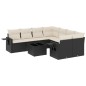 vidaXL Set de sofás de jardín 8 piezas y cojines ratán sintético negro vidaXL Set de sofás de jardín 8 piezas y cojines ratán sintético negro