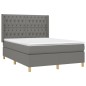 vidaXL Cama box spring colchón y luces LED tela gris oscuro 140x190 cm vidaXL Cama box spring colchón y luces LED tela gris oscuro 140x190 cm