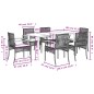 vidaXL Set de comedor de jardín 7 pzas y cojines ratán sintético negro vidaXL Set de comedor de jardín 7 pzas y cojines ratán sintético negro