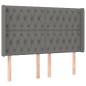 vidaXL Cama box spring colchón y luces LED tela gris oscuro 140x190 cm vidaXL Cama box spring colchón y luces LED tela gris oscuro 140x190 cm