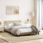 vidaXL Estructura de cama con cabecero de tela color crema 120x200 cm vidaXL Estructura de cama con cabecero de tela color crema 120x200 cm