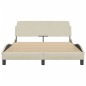 vidaXL Estructura de cama con cabecero de tela color crema 120x200 cm vidaXL Estructura de cama con cabecero de tela color crema 120x200 cm