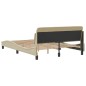 vidaXL Estructura de cama con cabecero de tela color crema 120x200 cm vidaXL Estructura de cama con cabecero de tela color crema 120x200 cm