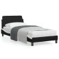 vidaXL Cama con cabecero cuero sintético negro y blanco 80x200 cm