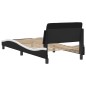 vidaXL Cama con cabecero cuero sintético negro y blanco 80x200 cm