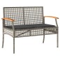 vidaXL Juego de comedor de jardín 4 piezas con cojines ratán PE gris