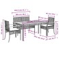 vidaXL Juego de comedor de jardín 4 piezas con cojines ratán PE gris