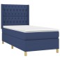 vidaXL Cama box spring colchón y luces LED tela azul 90x190 cm vidaXL Cama box spring colchón y luces LED tela azul 90x190 cm