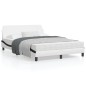 vidaXL Estructura de cama con cabecero cuero sintético blanco y negro vidaXL Estructura de cama con cabecero cuero sintético blanco y negro