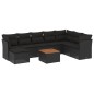 vidaXL Set de sofás de jardín 8 piezas y cojines ratán sintético negro vidaXL Set de sofás de jardín 8 piezas y cojines ratán sintético negro