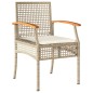 vidaXL Set comedor de jardín 5 pzas con cojines ratán sintético beige vidaXL Set comedor de jardín 5 pzas con cojines ratán sintético beige