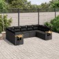 vidaXL Set de sofás de jardín 8 piezas y cojines ratán sintético negro vidaXL Set de sofás de jardín 8 piezas y cojines ratán sintético negro