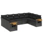 vidaXL Set de sofás de jardín 8 piezas y cojines ratán sintético negro vidaXL Set de sofás de jardín 8 piezas y cojines ratán sintético negro