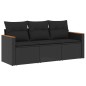 vidaXL Set de sofás de jardín con cojines 3 pzas ratán sintético negro vidaXL Set de sofás de jardín con cojines 3 pzas ratán sintético negro