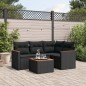 vidaXL Set de muebles de jardín 5 pzas y cojines ratán sintético negro vidaXL Set de muebles de jardín 5 pzas y cojines ratán sintético negro