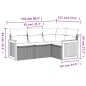 vidaXL Set de sofás de jardín 4 pzas y cojines ratán sintético gris vidaXL Set de sofás de jardín 4 pzas y cojines ratán sintético gris