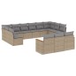 vidaXL Juego de sofás jardín con cojines beige mezcla 13 pzas ratán PE vidaXL Juego de sofás jardín con cojines beige mezcla 13 pzas ratán PE