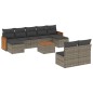 vidaXL Set de sofás de jardín 10 pzas con cojines ratán sintético gris vidaXL Set de sofás de jardín 10 pzas con cojines ratán sintético gris