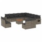 vidaXL Set de sofás de jardín 14 pzas con cojines ratán sintético gris vidaXL Set de sofás de jardín 14 pzas con cojines ratán sintético gris