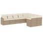 vidaXL Set de sofás de jardín 9 pzas con cojines ratán sintético beige vidaXL Set de sofás de jardín 9 pzas con cojines ratán sintético beige