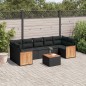 vidaXL Set de sofás de jardín 8 piezas y cojines ratán sintético negro vidaXL Set de sofás de jardín 8 piezas y cojines ratán sintético negro