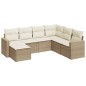 vidaXL Set sofás de jardín 7 piezas y cojines ratán sintético beige vidaXL Set sofás de jardín 7 piezas y cojines ratán sintético beige